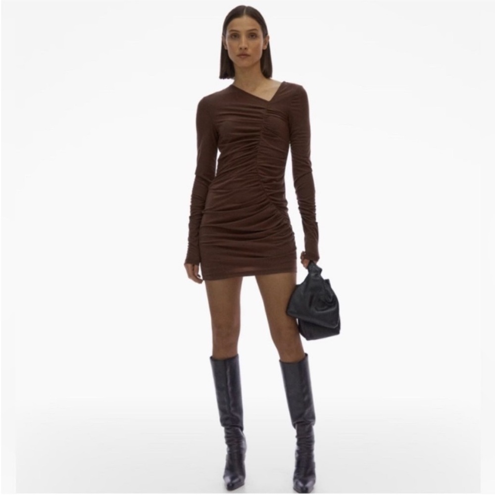 Helmut Lang Chocolate Long Sleeve Dress